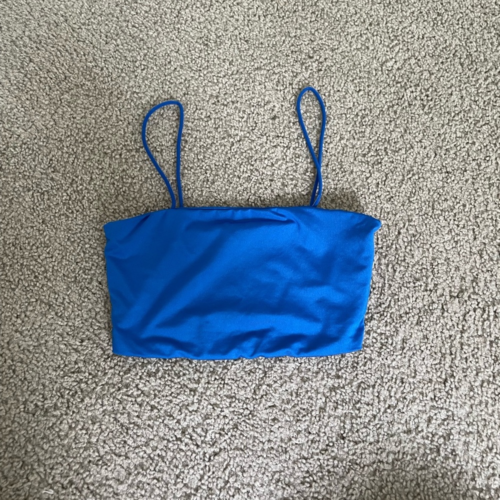 Cropped Blue Tank Top